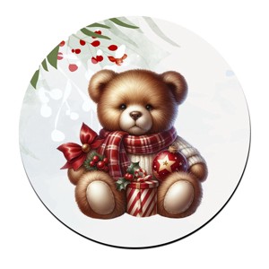 Karácsonyi Teddy maci (sál) bögre alátét - Meska.hu
