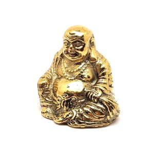 Réz figura nevető Buddha fényes arany 5cm - Meska.hu