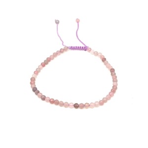 Fazettált ametiszt és rózsakvarc golyós ásvány karkötő csúszócsomóval 4�5mm, Ékszer, Karkötő, Ásványkarkötő, , MESKA