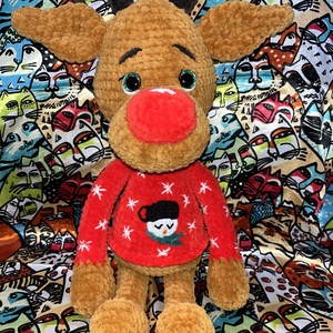 Horgolt plüss szarvas  - Meska.hu