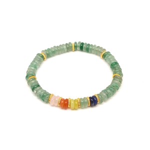 Aventurin ásvány karkötő 5 korong köves díszítéssel 62 mm, Ékszer, Karkötő, Ásványkarkötő, , MESKA