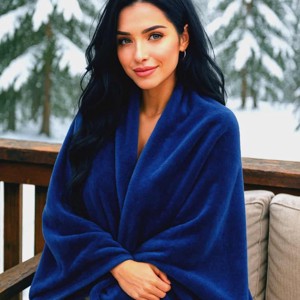 Meleg-puha duplarétegű takaró királykék, Otthon & Életmód, Lakástextil, Felnőtt takaró, pléd, Varrás, MESKA