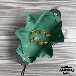 2in1 szütyő és kockatálca - fekete - zöld - játék & sport - táblajáték és kártyajáték - társasjátékok - dobókocka - Meska.hu