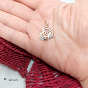 Ezüst áttört szív medál, , , MESKA