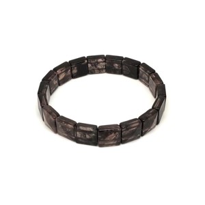 Füstkvarc fazettált négyzet alap karkötő 11x11x6mm, Ékszer, Karkötő, Ásványkarkötő, , MESKA