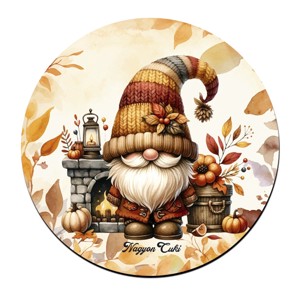 Kandallós őszi manó mintás bögre alátét, , , MESKA