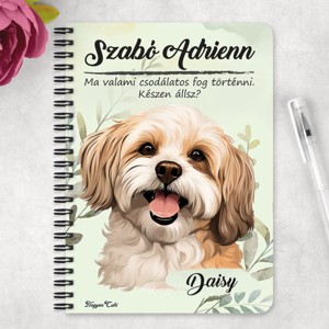 Személyre szabható - Barna Havanese portré mintás A6-os füzet - otthon & életmód - papír, írószer - jegyzetfüzet & napló - Meska.hu