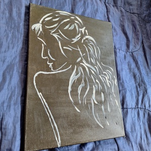 Fekete-fehér hölgy - művészet - festmény - akril - Meska.hu Fekete-fehér hölgy - művészet - festmény - akril - Meska.hu