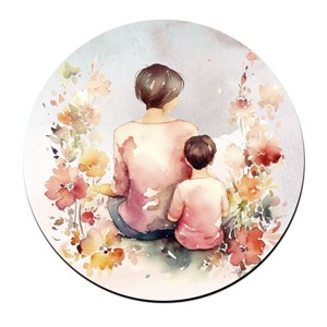 Anya és drága kicsi fia mintás bögre alátét, Otthon & Életmód, Konyhafelszerelés, tálalás, Tálalás, Tányér- és poháralátét, , MESKA