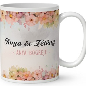 Kérd a neveddel - Anya és drága kicsi fia mintás bögre - otthon & életmód - konyhafelszerelés, tálalás - tálalás - bögre & csésze - Meska.hu