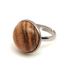 Természetes kép jáspis állítható gyűrű kerek 16mm, Ékszer, Gyűrű, Gyöngyös gyűrű, , MESKA