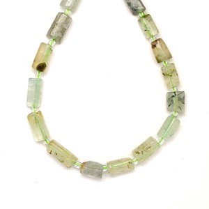 Prehnit hengerszerű 6-8x10-14mm  ékszerkészítő alapanyag (füzér), Kellékek & szerszámok, Ásvány alapanyag, Ásványfüzér, , MESKA