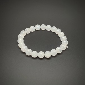 Fehér szivárvány holdkő AB golyó ásványkarkötő 9-10 mm Auróra - Meska.hu