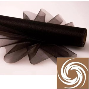 23,5 cm-es snow organza tekercs - fekete - Meska.hu