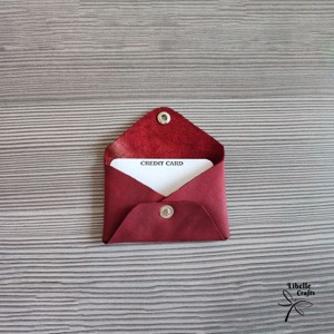 Sötét piros egyfakkos kártyatartó - táska & tok - pénztárca & más tok - kártyatartó & irattartó - Meska.hu