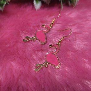 Flamingó fülbevaló, Ékszer, Fülbevaló, Lógó fülbevaló, Ékszerkészítés, MESKA