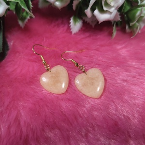 Szívecskés polyclay fülbevaló � áttetsző fehér, Ékszer, Fülbevaló, Lógó fülbevaló, Ékszerkészítés, Gyurma, MESKA