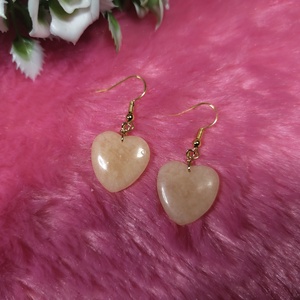 Szívecskés polyclay fülbevaló � áttetsző fehér - ékszer - fülbevaló - lógó fülbevaló - Meska.hu