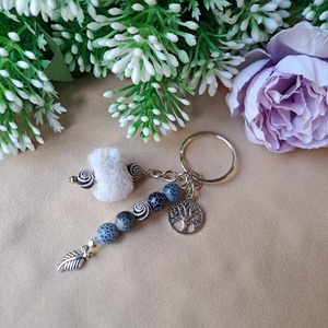 Ásványos, plüssgolyós kulcstartó - táska & tok - kulcstartó & táskadísz - kulcstartó - Meska.hu