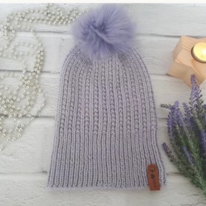 Női levendula sapka. Puha sapka tavaszra más stílushoz.Kötött levendula sapka lányoknak vagy fiúknak.Sapka levendula műp - ruha & divat - sál, sapka, kendő - sapka - Meska.hu