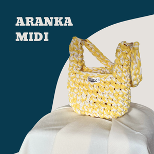 Aranka Midi horgolt sárga-fehér táska - Meska.hu