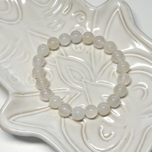 Fehér achát ásvány karkötő, Ékszer, Karkötő, Ásványkarkötő, Gyöngyfűzés, gyöngyhímzés, MESKA