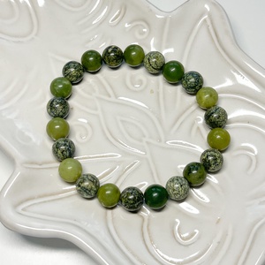 Kanadai jáde - zöld szerpentin ásvány karkötő - Meska.hu