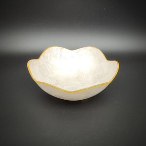 Tál kagyló virág arany szélű 15cm, Otthon & Életmód, Dekoráció, Asztal és polc dekoráció, Dekorációs tál, tartó, , MESKA