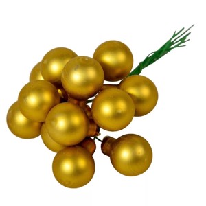 Üveggömb pick 2 cm - sötét arany/mustár - matt 12 db, Kellékek & szerszámok, Dekorációs kellékek, Üveggömb pick, , MESKA