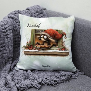 Névvel kérhető - Cuki karácsonyi mosómaci és a süti mintás párna - otthon & életmód - lakástextil - párna & párnahuzat - díszpárna (belsővel együtt) - Meska.hu