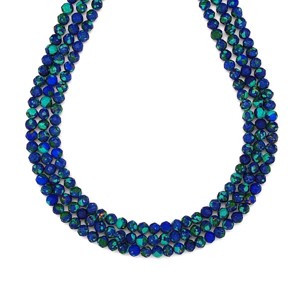 Műanyag faz azurit malachit utánzat golyó 3-4mm ékszerkészítő alapanyag (füzér), Kellékek & szerszámok, Ásvány alapanyag, Ásványfüzér, , MESKA
