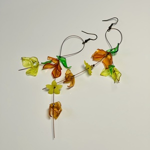 Virágeső fülbevaló - Sárga, kék vagy rózsaszín - Meska.hu