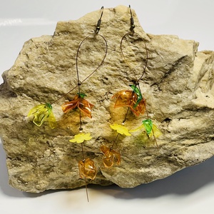 Virágeső fülbevaló - Sárga, kék vagy rózsaszín - ékszer - fülbevaló - lógó fülbevaló - Meska.hu