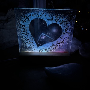 Világító üvegdísz Valentin napra..  - otthon & életmód - dekoráció - asztal és polc dekoráció - díszüveg - Meska.hu