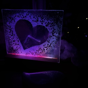 Világító üvegdísz Valentin napra..  - Meska.hu