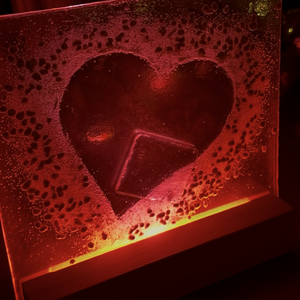 Világító üvegdísz Valentin napra..  - otthon & életmód - dekoráció - asztal és polc dekoráció - díszüveg - Meska.hu