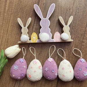 Flitteres tojások csomagban, Ünnepi díszek, dekorációk, Húsvéti díszek és dekorációk, Húsvéti tojásfadíszek, Varrás, MESKA