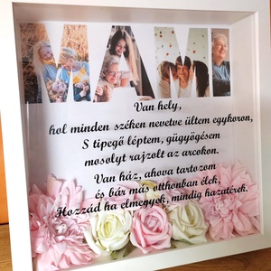 Nagyszülő köszöntő képkeret- felirattal, virággal - esküvő - emlék & ajándék - szülőköszöntő ajándék - Meska.hu