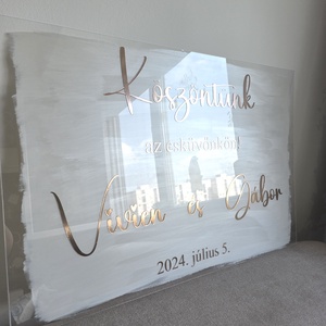 Köszöntünk az esküvőnkön -plexi  tábla 50x75cm , , Mindenmás, MESKA