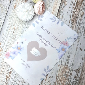 Felkérő kaparós kártya - lilás, Esküvő, Meghívó & Kártya, Koszorúslány felkérő, Fotó, grafika, rajz, illusztráció, MESKA