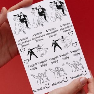 Vicces esküvői tetoválás - lemosható, ideiglenes, Esküvő, Emlék & Ajándék, Köszönőajándék, Fotó, grafika, rajz, illusztráció, MESKA