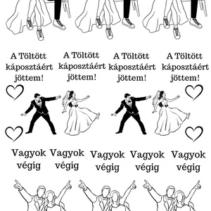 Vicces esküvői tetoválás - lemosható, ideiglenes - esküvő - emlék & ajándék - köszönőajándék - Meska.hu
