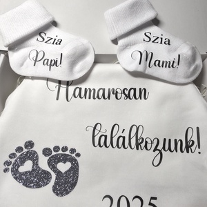 Baba bejelentő box - ruha & divat - babaruha & gyerekruha - body - Meska.hu