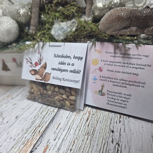 Karácsonyi ajándék virágmagok - karácsony - karácsonyi ajándékozás - karácsonyi képeslap, üdvözlőlap, ajándékkísérő - Meska.hu