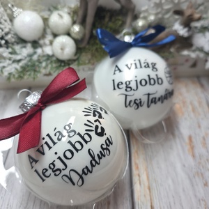 A világ legjobb tanára/dadusa stb. Karácsonyi gömb, Karácsony, Karácsonyi lakásdekoráció, Karácsonyfadíszek, Mindenmás, MESKA