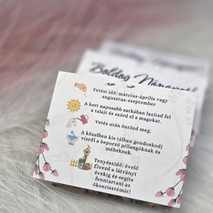 Nőnapi ajándék virágmag - otthon & életmód - papír, írószer - ajándékozás kellékei - ajándékkísérő - Meska.hu