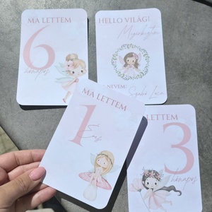 Tündéres mérföldkő kártyák, Baba - mama, Babafotózás, Baba mérföldkő kártyák, Fotó, grafika, rajz, illusztráció, MESKA