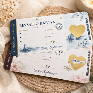 Beszálló kártya ajándék- utazáshoz születésnapra, névnapra, ballagásra stb. - Meska.hu