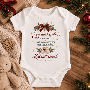 Baba bejelentő karácsonyi body, Baba - mama, Babaemlékek, Bababejelentők, Mindenmás, Baba bejelentésre szolgáló kis body., MESKA
