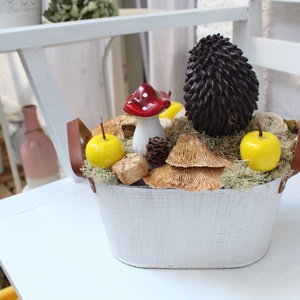 Sünis őszi asztaldísz, dekoráció, kaspóban. - otthon & életmód - dekoráció - Meska.hu